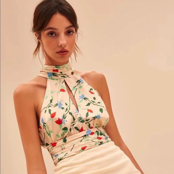 Urban Outfitters Tops - NWT C/MEO halter floral satin blouse